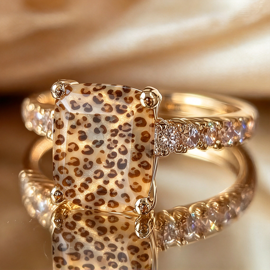 Leopard Print Statement Ring