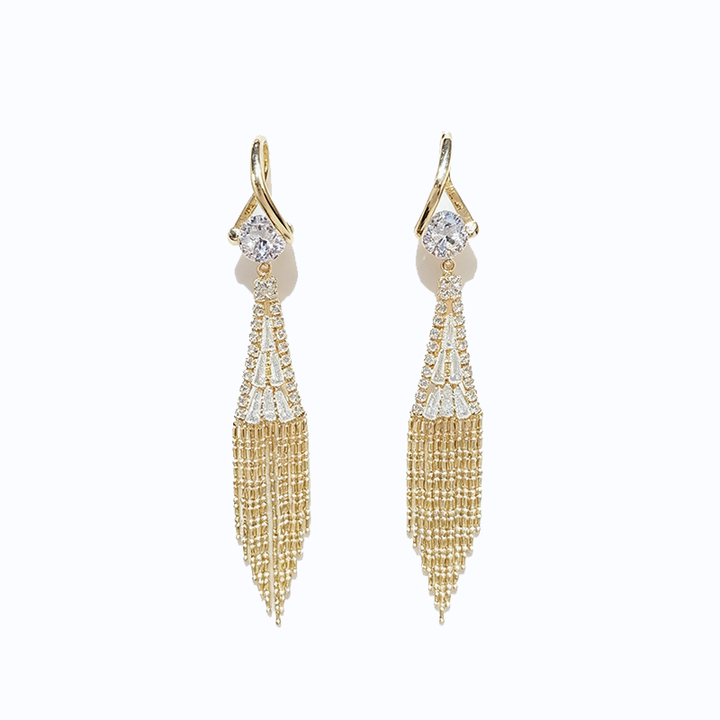 Evening Long Tassel Dangle Earrings