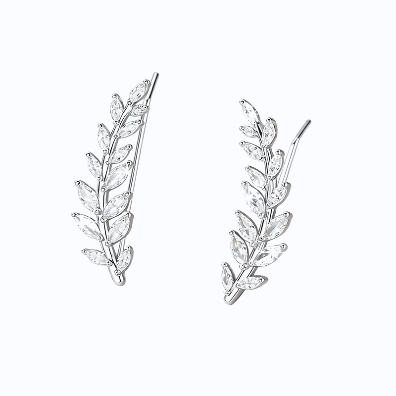 Sparkling Zircon Wheat Ear Hook Earrings