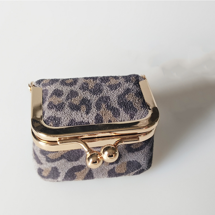 Leopard Mini Kiss Lock Case Jewelry Travel Carry