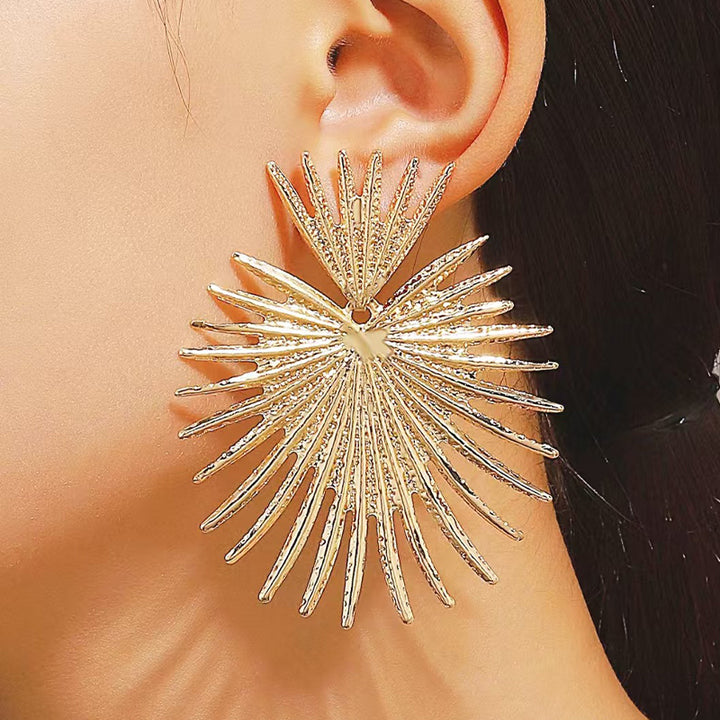 Large Leopard Starburst Earrings Party Wear