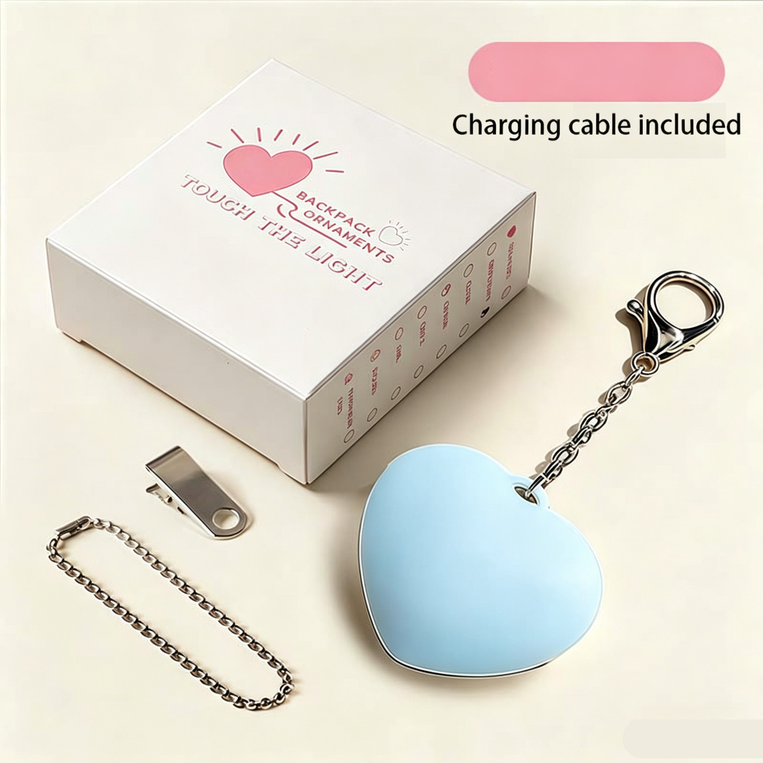 Touch Heart LED Bag Light Keychain Accessory