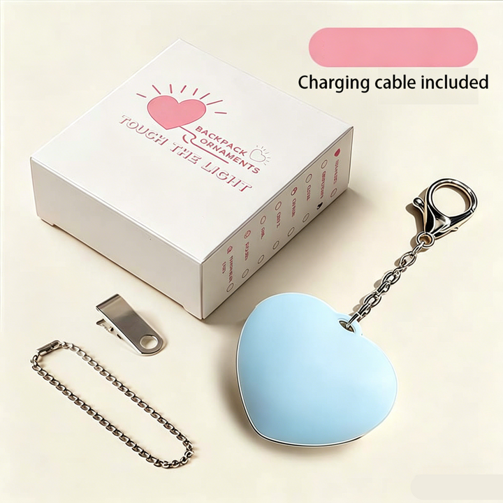 Touch Heart LED Bag Light Keychain Accessory