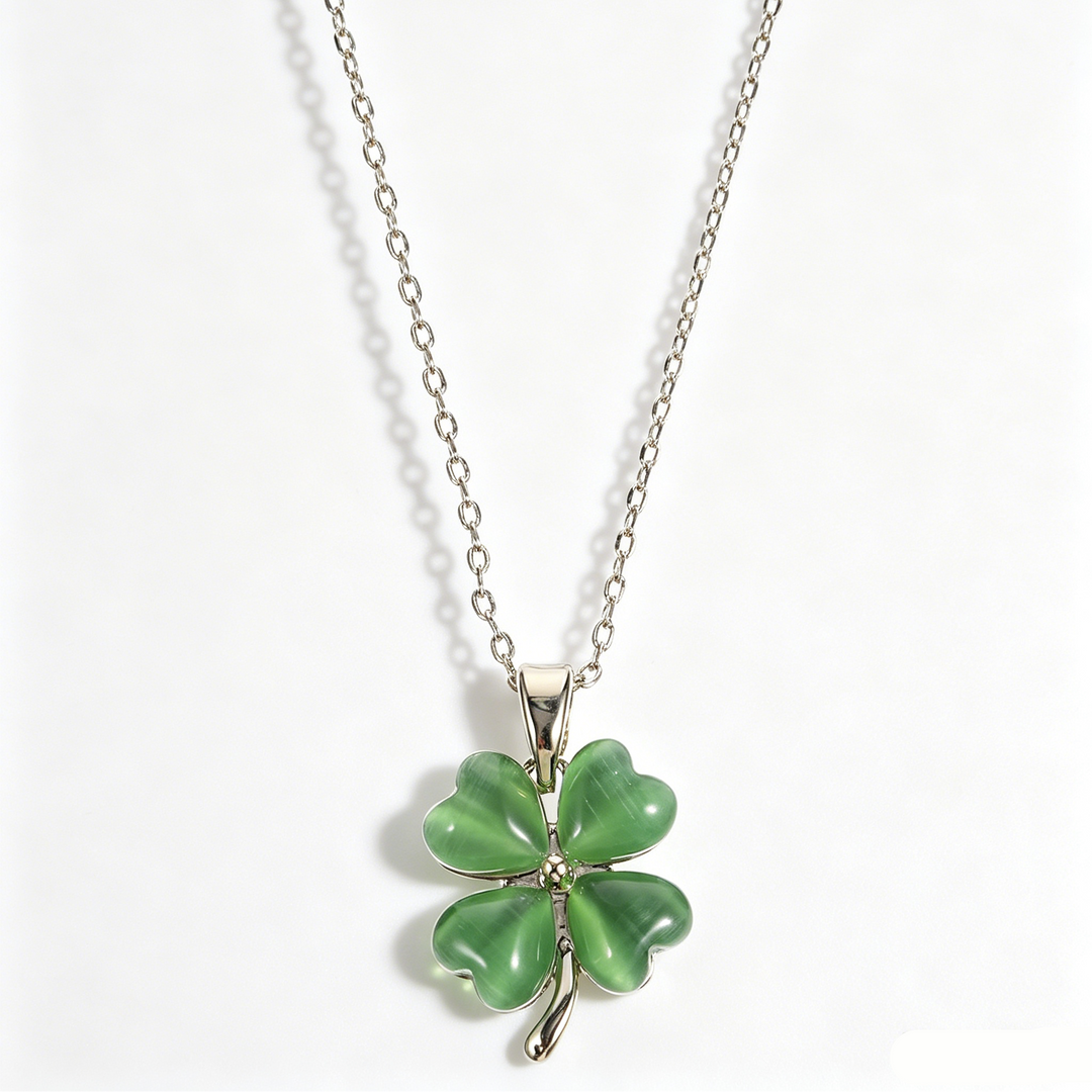 Clover Crystal Accent Clavicle Necklace