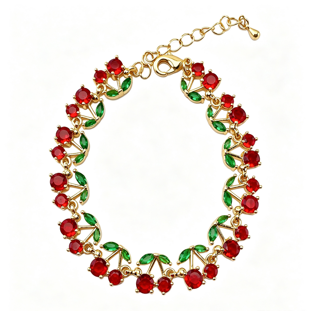 Mix Fruit Bug Enamel Adjustable Charm Bracelet