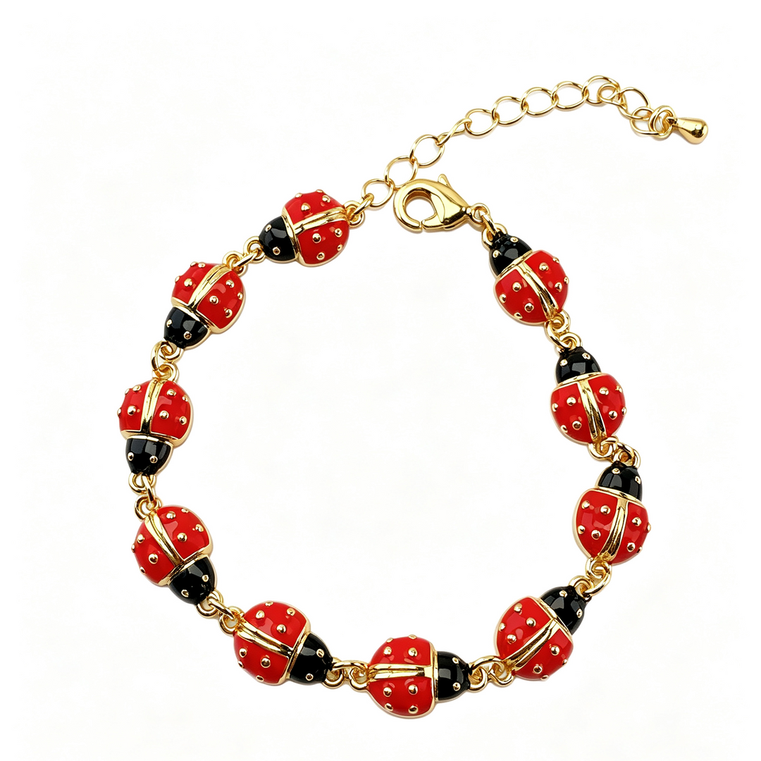 Mix Fruit Bug Enamel Adjustable Charm Bracelet