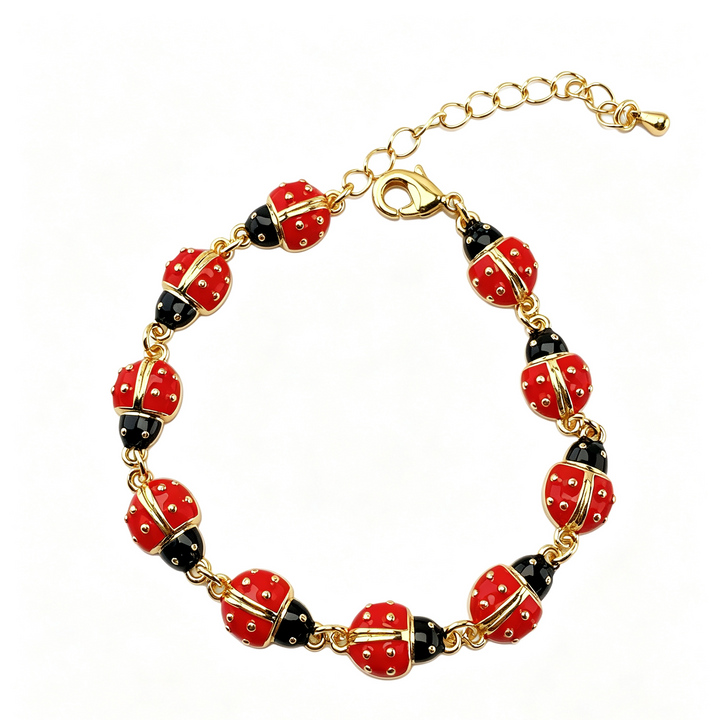 Mix Fruit Bug Enamel Adjustable Charm Bracelet