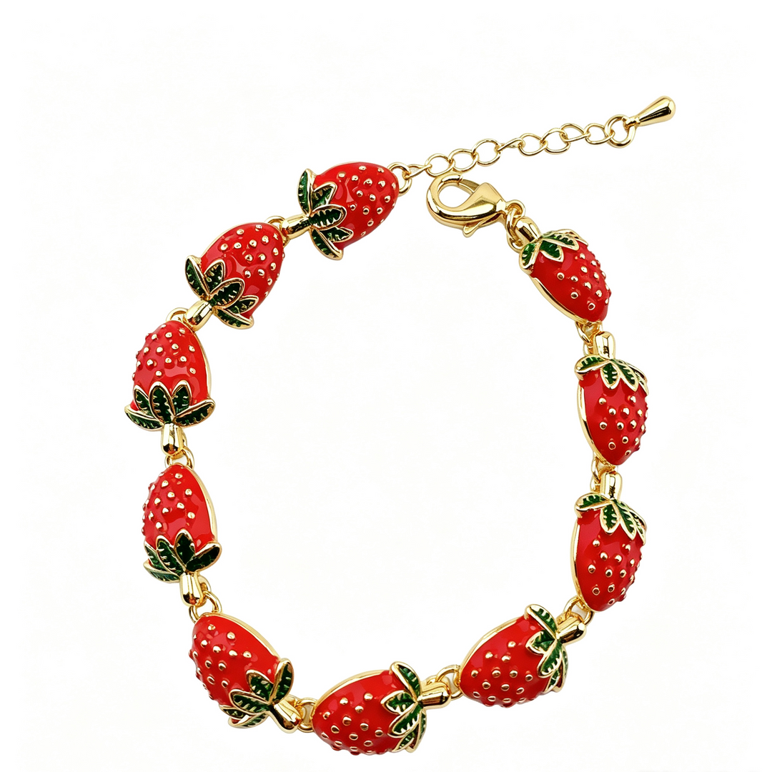 Mix Fruit Bug Enamel Adjustable Charm Bracelet