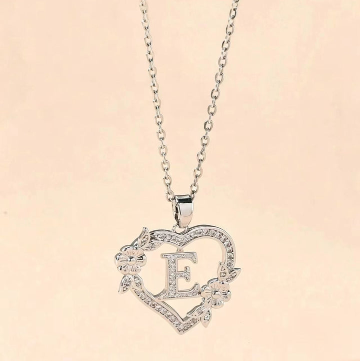 Letter Heart Pendant Necklace