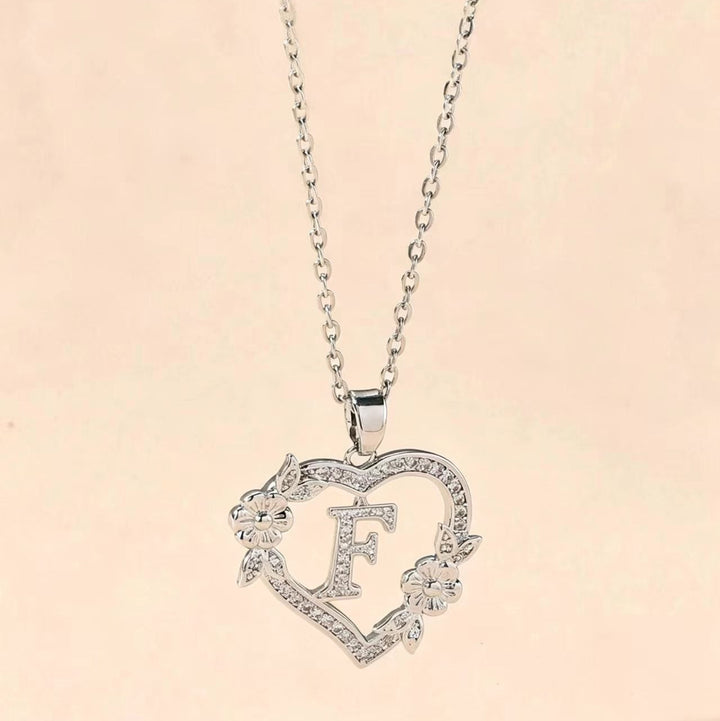 Letter Heart Pendant Necklace