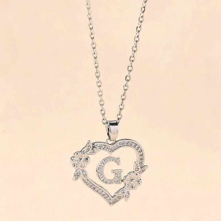 Letter Heart Pendant Necklace