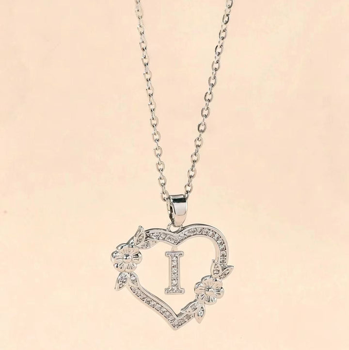 Letter Heart Pendant Necklace