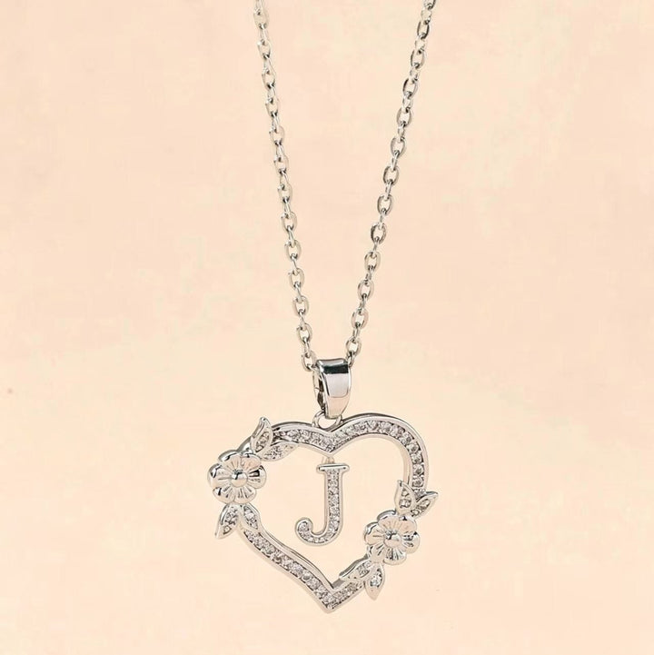 Letter Heart Pendant Necklace