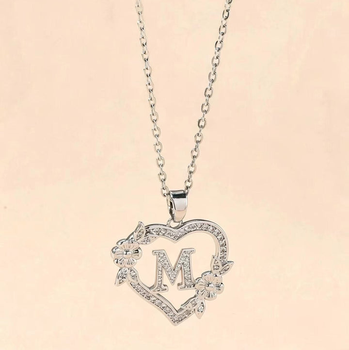 Letter Heart Pendant Necklace