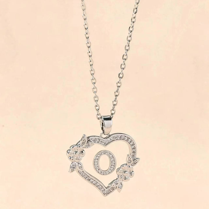 Letter Heart Pendant Necklace