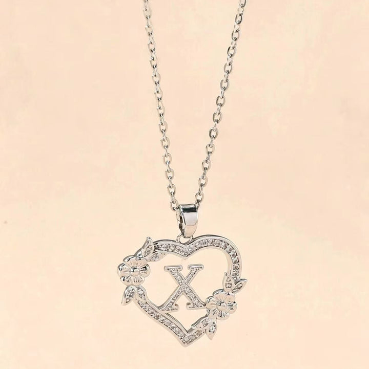 Letter Heart Pendant Necklace