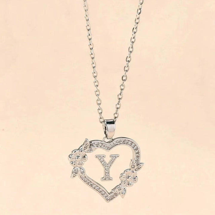 Letter Heart Pendant Necklace