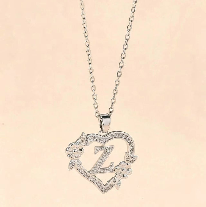 Letter Heart Pendant Necklace