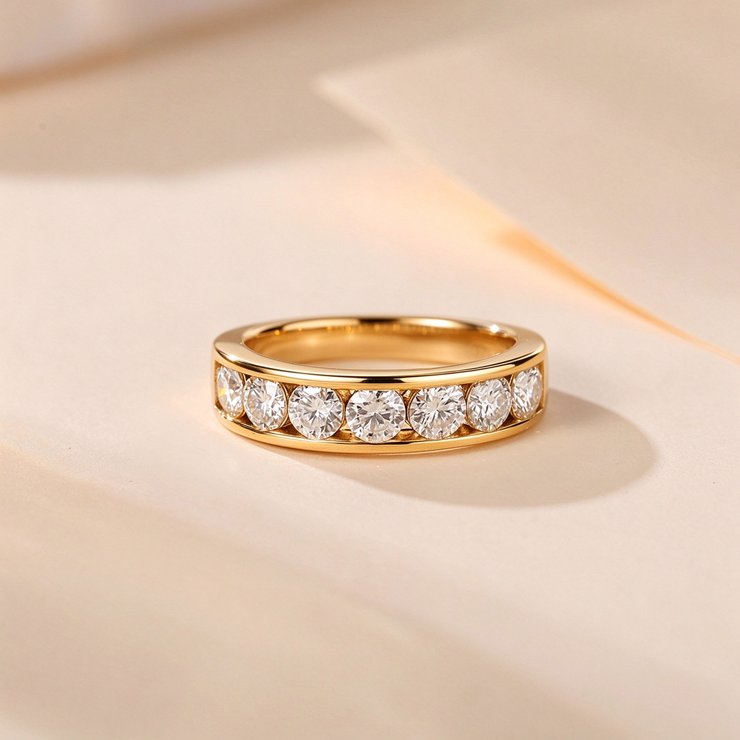 Moissanite Channel Set Everyday Ring