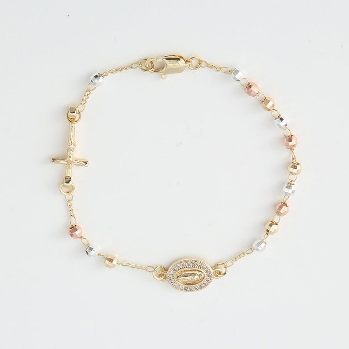 Rosary Cross Beaded Bracelet