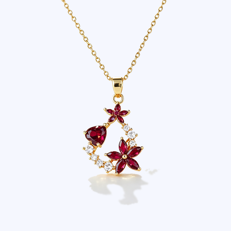 Garden Style Floral Pendant Jewelry Set