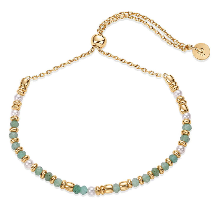 Gemstone Beaded Slider Bracelet