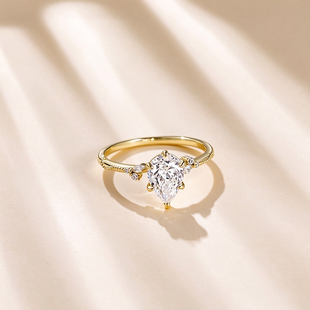 Pear Cut Teardrop Ring