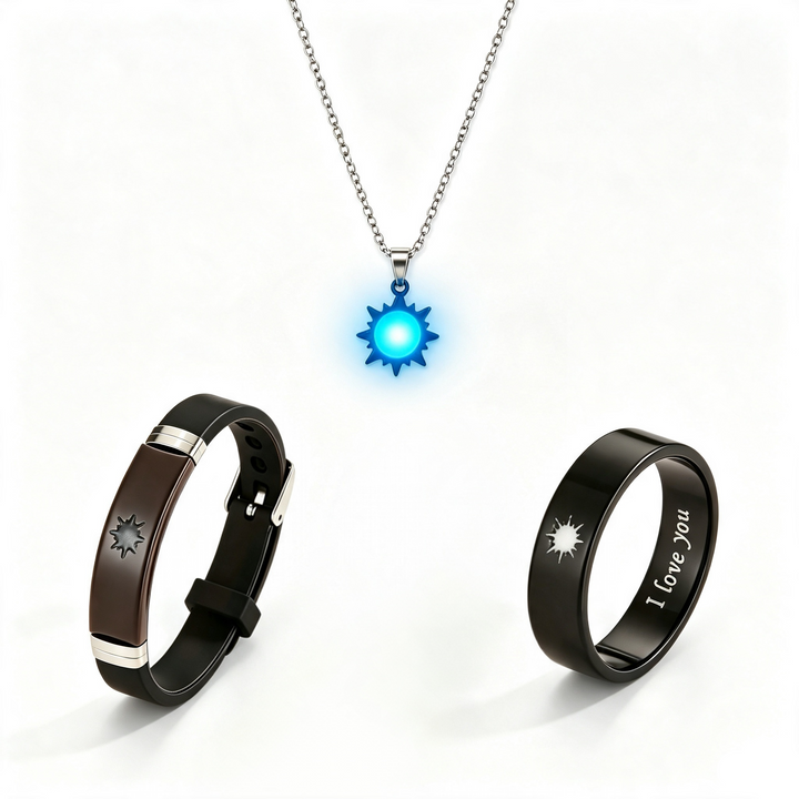 Glow Moon Sun Couple Jewelry Set