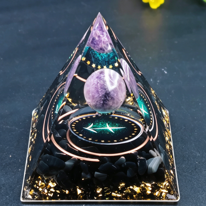 12 Constellation Handmade Stone Pyramid Desk Ornament