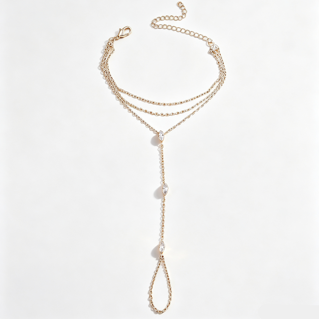 Hand Chain Ring Combo Layered Daily Hand Accessory