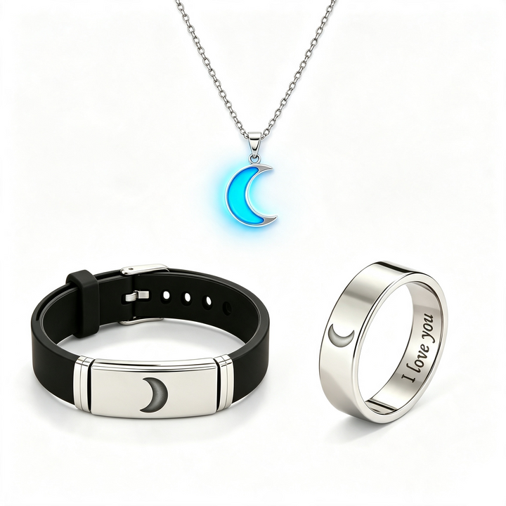 Glow Moon Sun Couple Jewelry Set