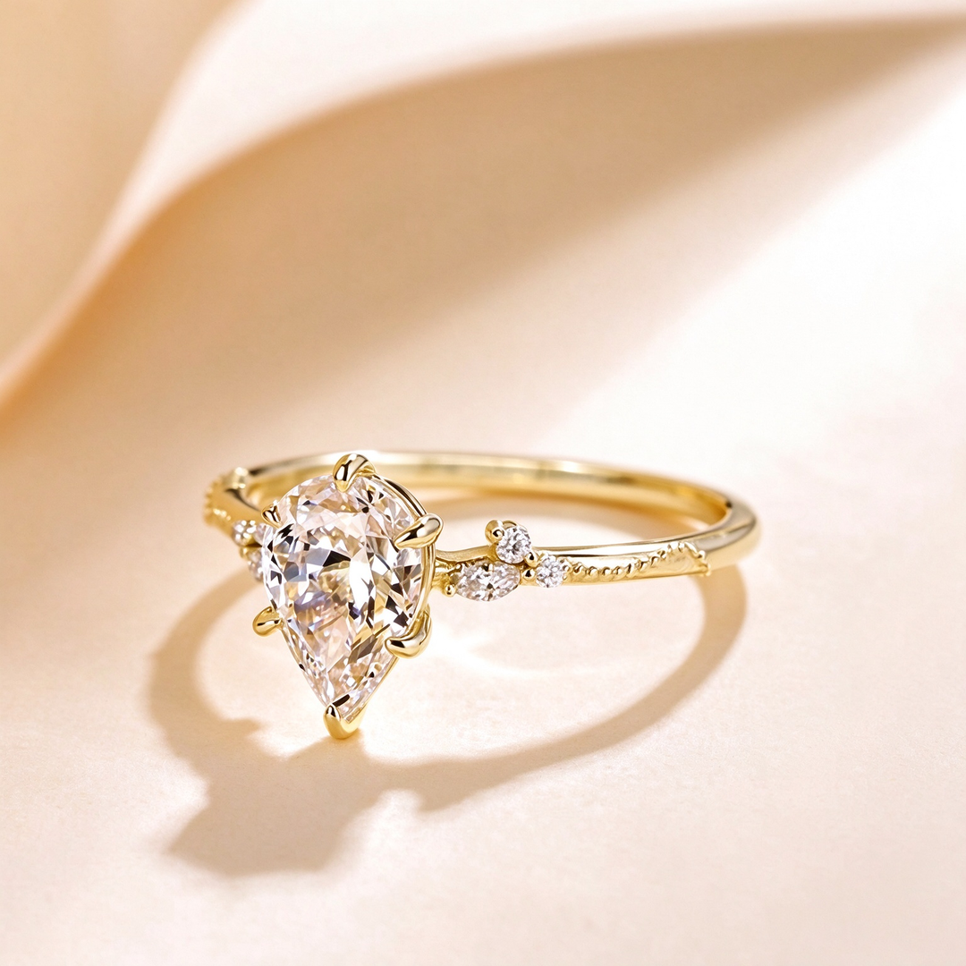 Pear Cut Teardrop Ring