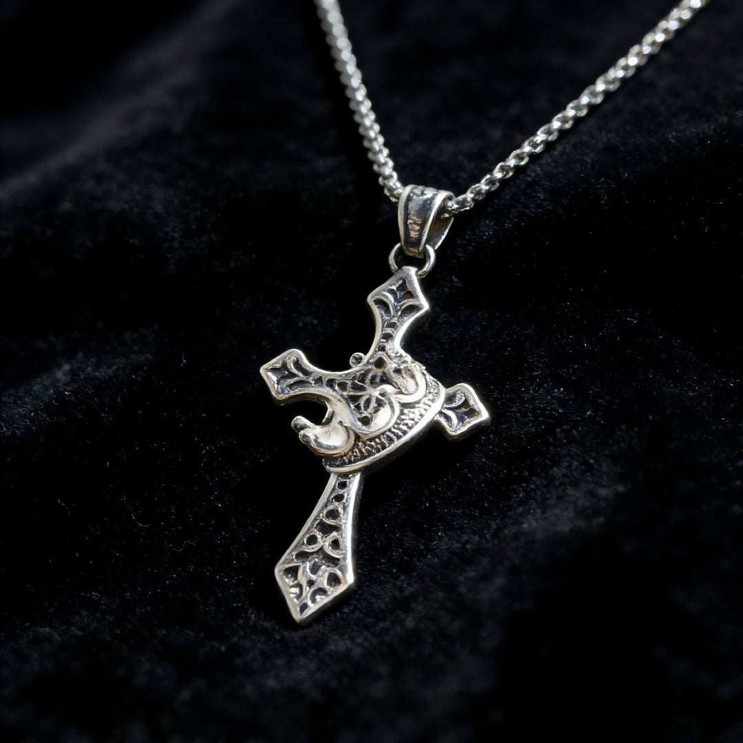 Vintage Cross Crown Necklace