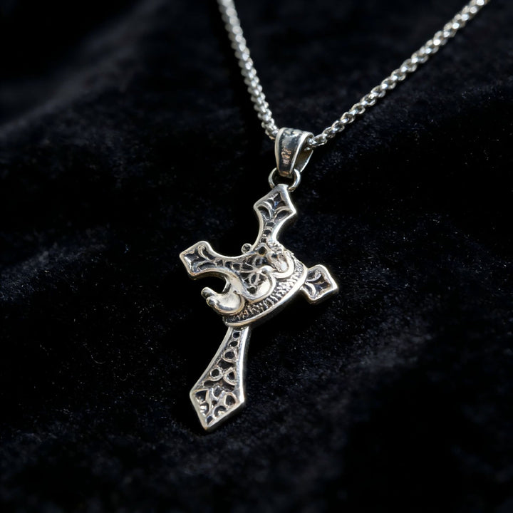 Vintage Cross Crown Necklace