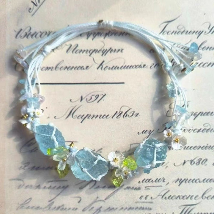 Handwoven Floral Crystal Bracelet