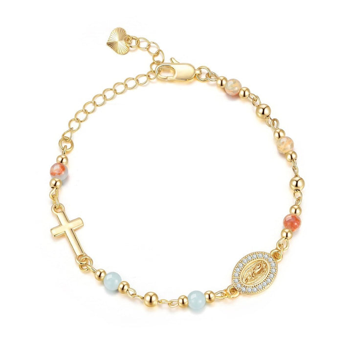 Faith Rosary Crystal  Virgin Cross Bracelet