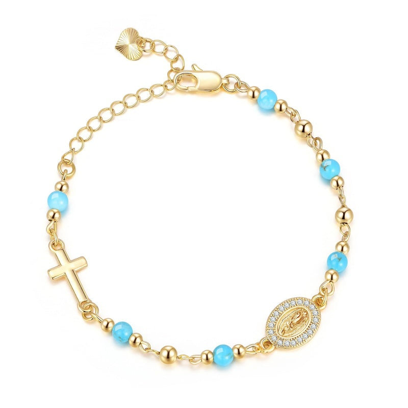 Faith Rosary Crystal  Virgin Cross Bracelet