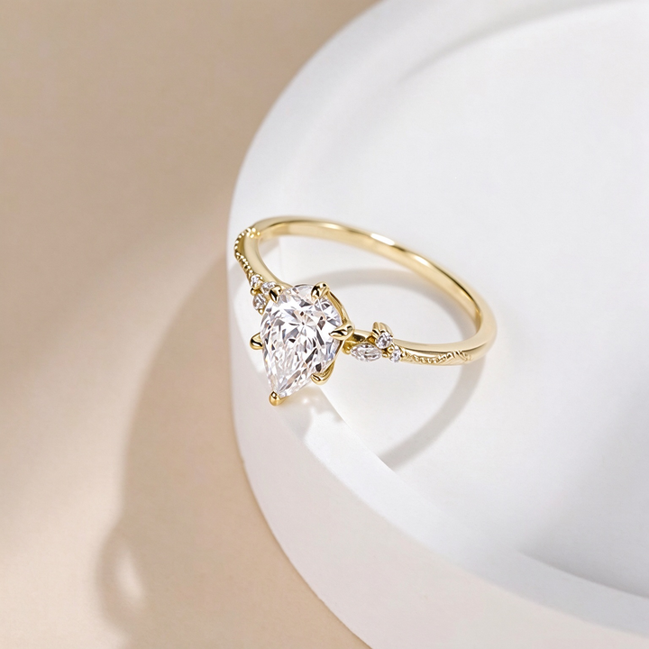 Pear Cut Teardrop Ring