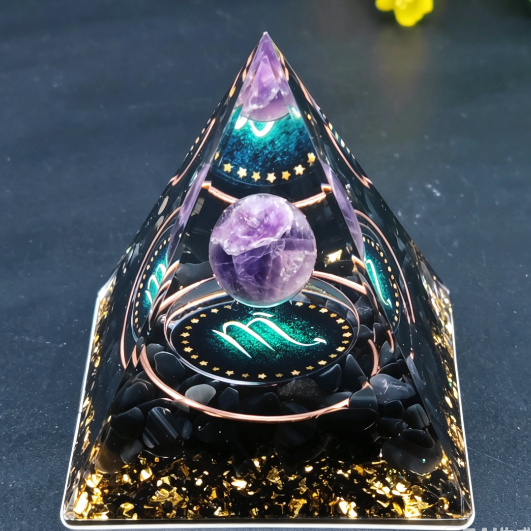 12 Constellation Handmade Stone Pyramid Desk Ornament