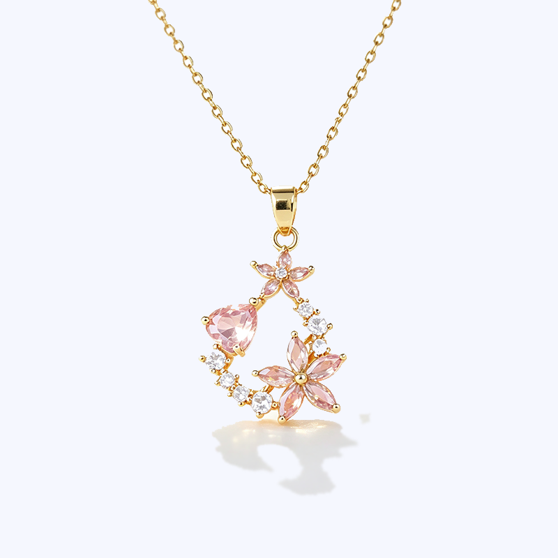 Garden Style Floral Pendant Jewelry Set