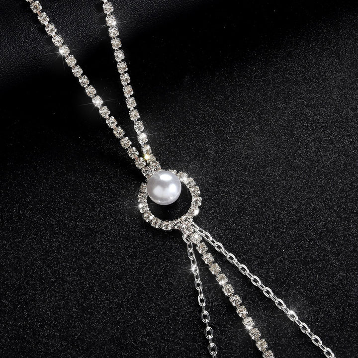 Lmitation Pearl Pendant Nipple Clasp Body Chain