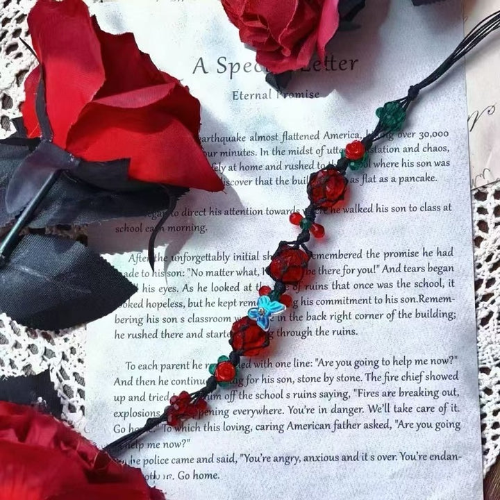 Handwoven Floral Crystal Bracelet