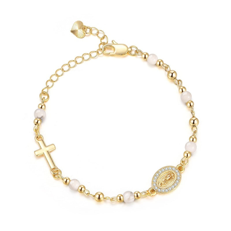 Faith Rosary Crystal  Virgin Cross Bracelet