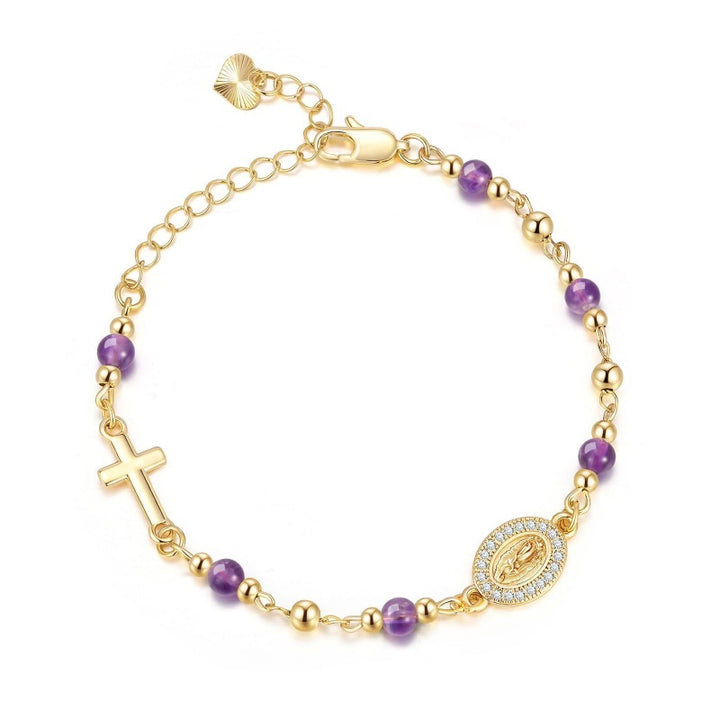 Faith Rosary Crystal  Virgin Cross Bracelet