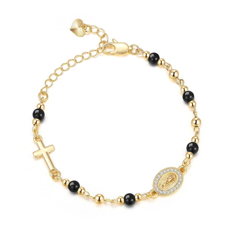 Faith Rosary Crystal  Virgin Cross Bracelet