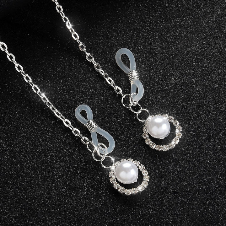 Lmitation Pearl Pendant Nipple Clasp Body Chain