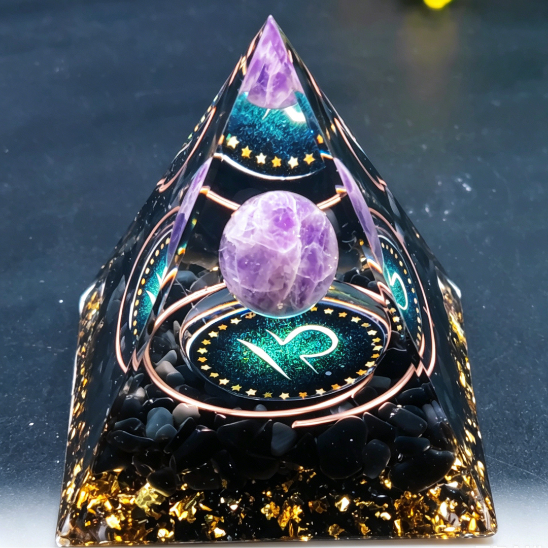 12 Constellation Handmade Stone Pyramid Desk Ornament