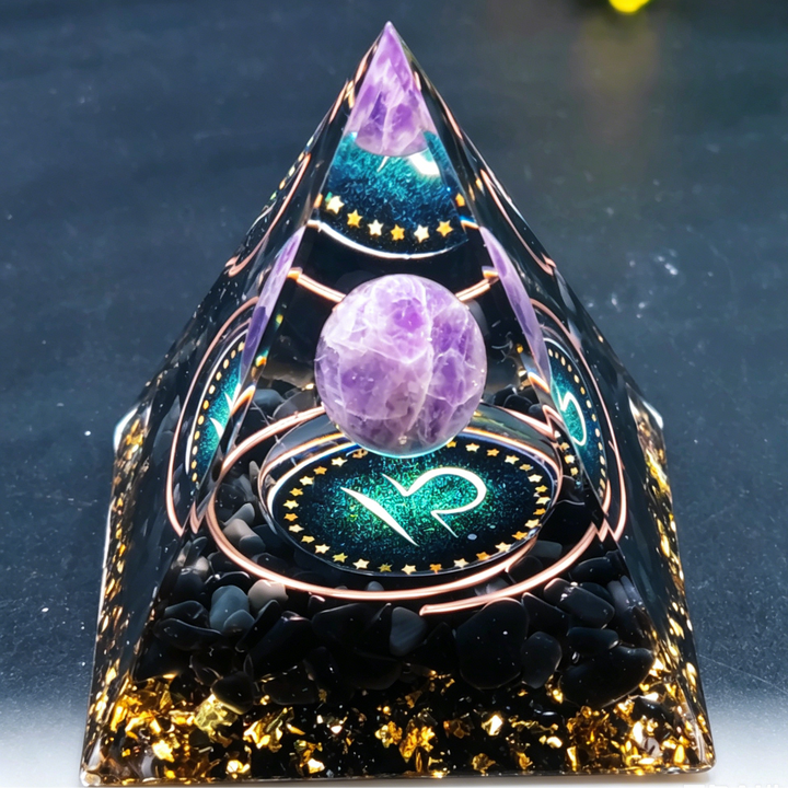 12 Constellation Handmade Stone Pyramid Desk Ornament