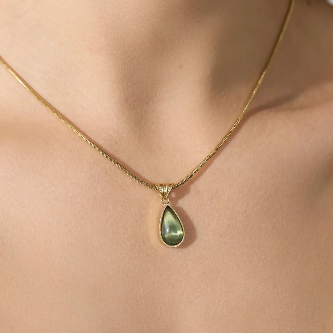 Green Teardrop Necklace