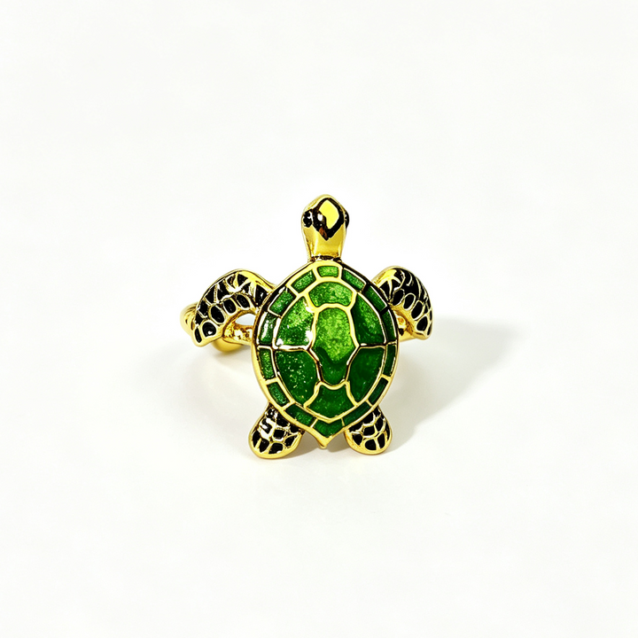 Enamel Turtle Adjustable Ring Beach Daily Wear
